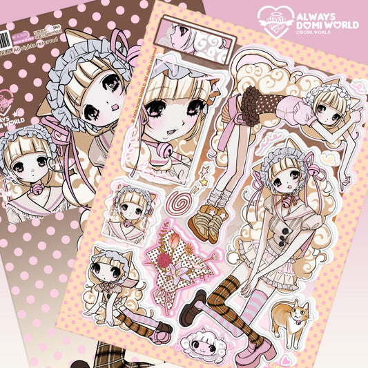 domi world - cloud cat sticker sheet