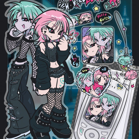 alien storm - shocking love sheet sticker