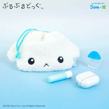 Buruburu dog string face plush pouch