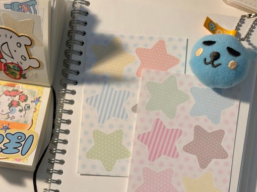 happiest fluffy shop - mini special star memo sheet sticker