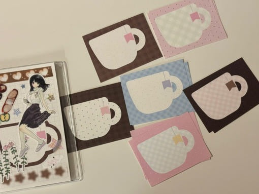 happiest fluffy shop - warm cup memo sheet sticker