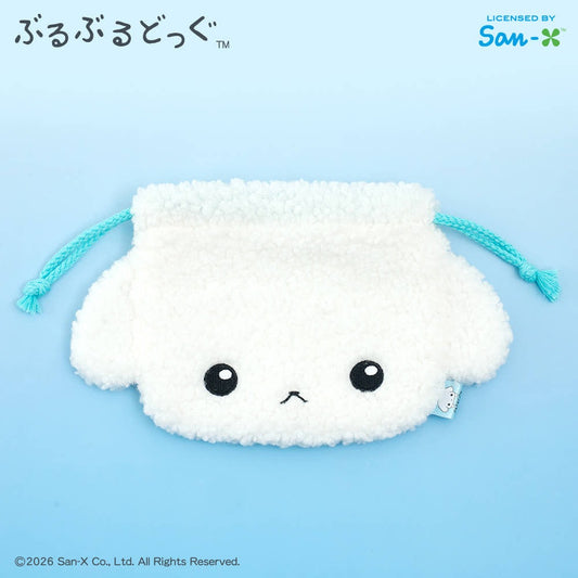 Buruburu dog string face plush pouch