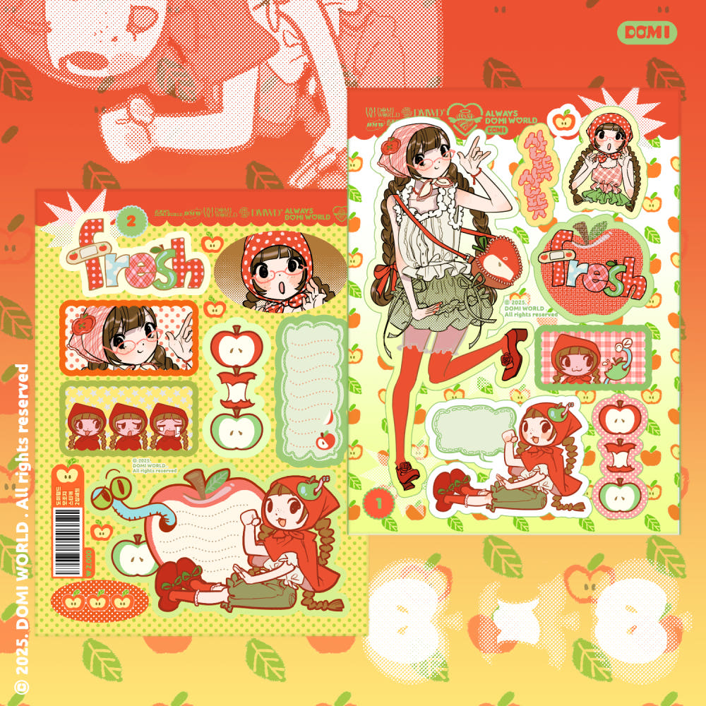 Domi world - i like apples memo sheet sticker