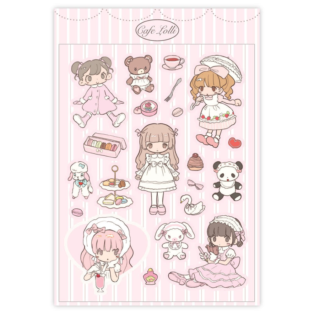 heartwarmingclub - cafe lolli sticker sheet