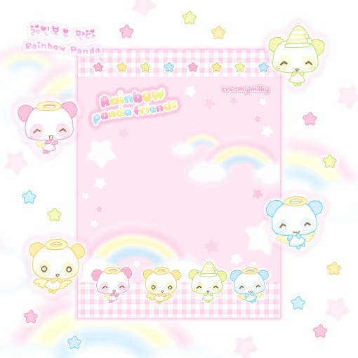 creamy milky - rainbow panda memo pad
