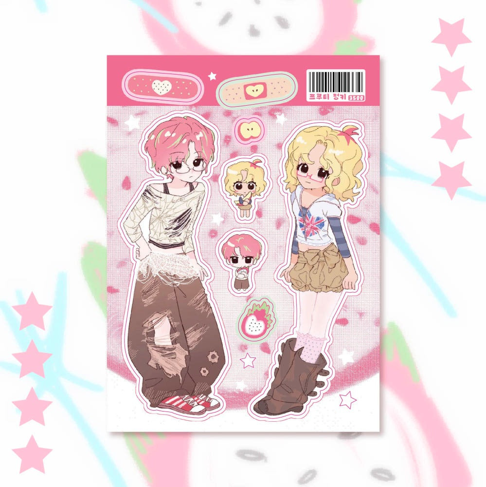 ricomaru - fruity funky sticker sheet