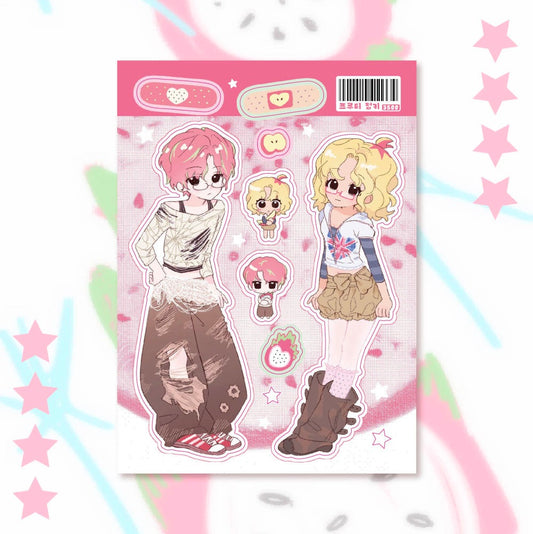 ricomaru - fruity funky sticker sheet
