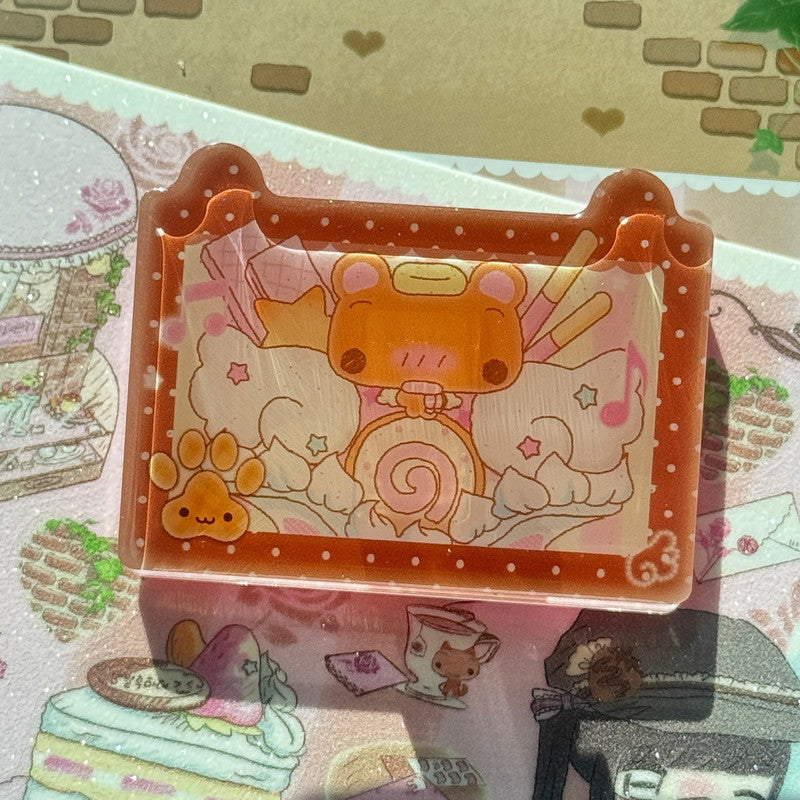 happy nyang day - epoxy glitter clip double sided LIMITED