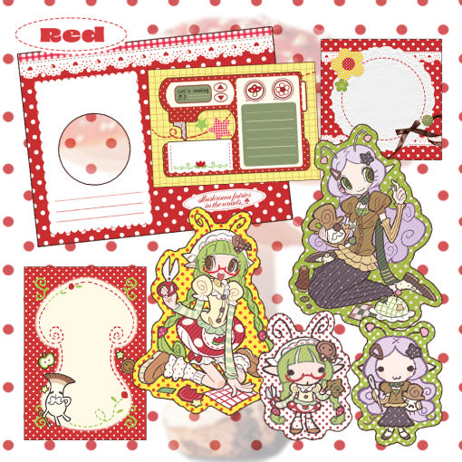 invader darling - mushroom fairy die cut sticker