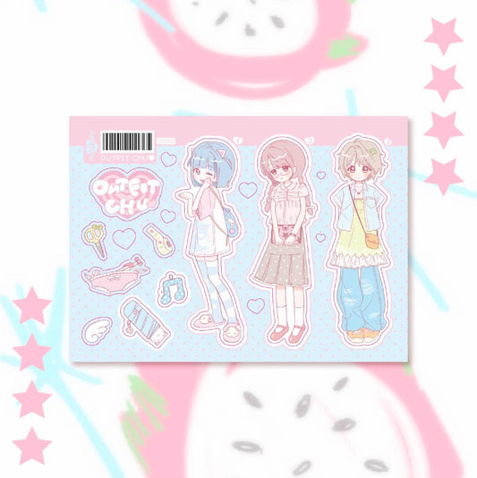 ricomaru - outfit chu sticker sheet