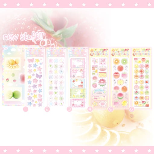♡ Pearly Button - Popping Fruits Sticker Set