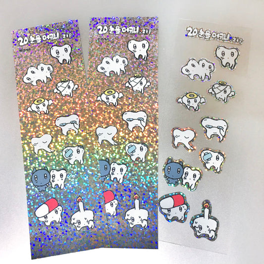 JUBA - 2D Hologram tooth Removable Sticker