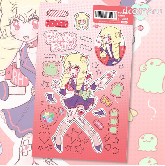 ricomaru - bloody fairy sticker sheet