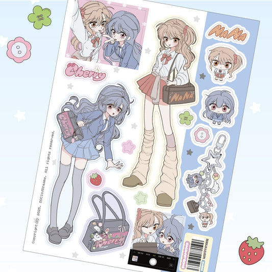 dociofdreams - cherry and nana sticker sheet