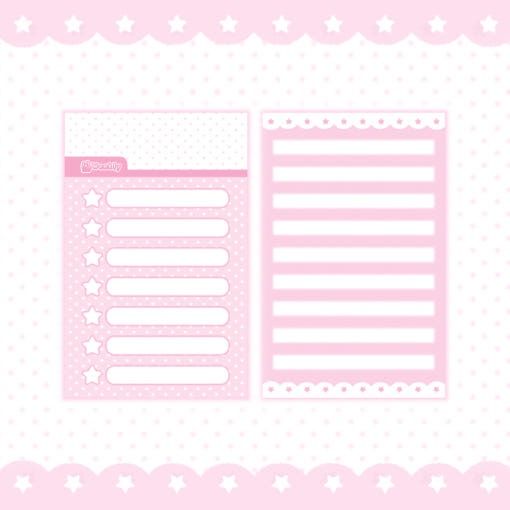 creamy milky - a7 pink star diary refill