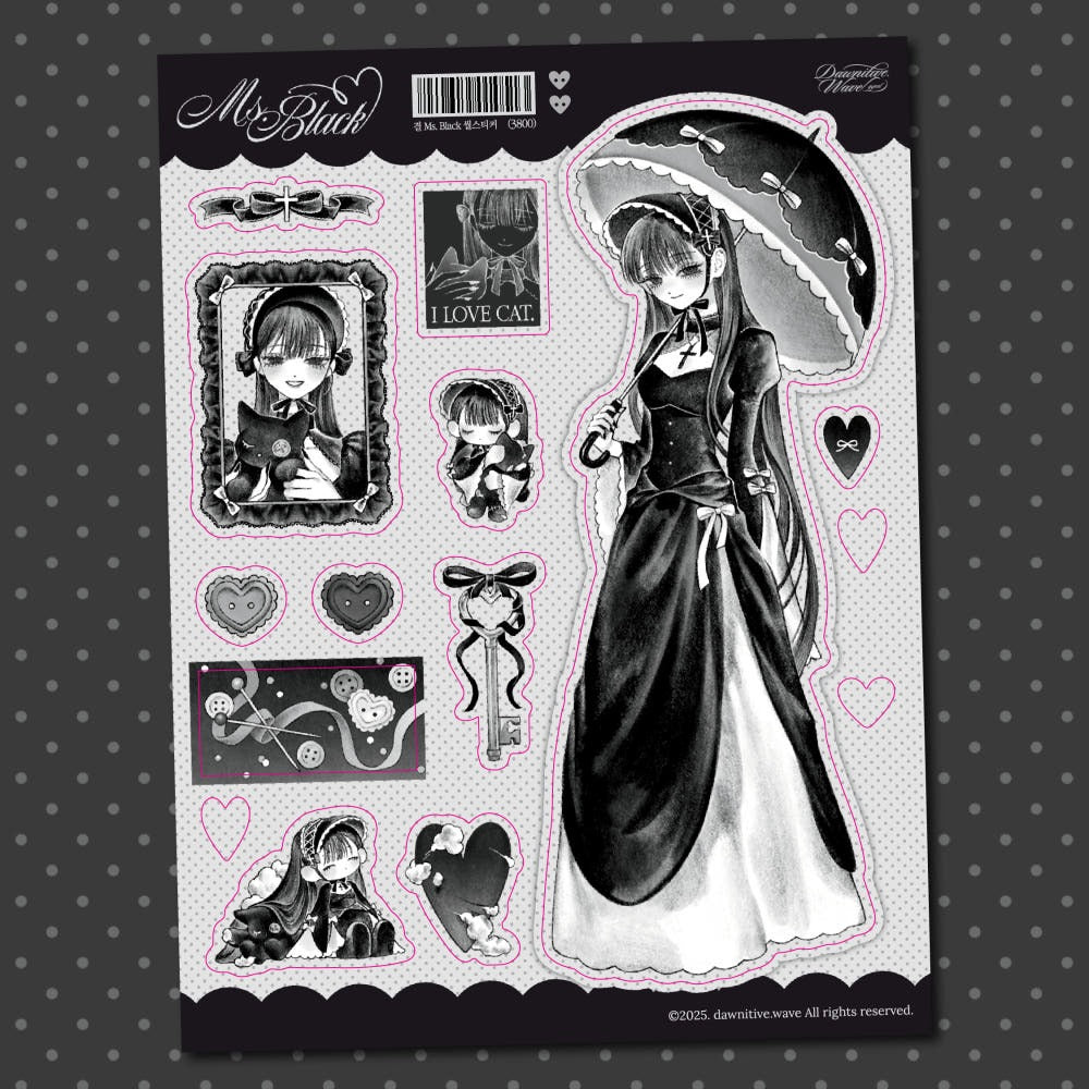 dawnitive.wave - Ms. Black Kiss-Cut Sticker