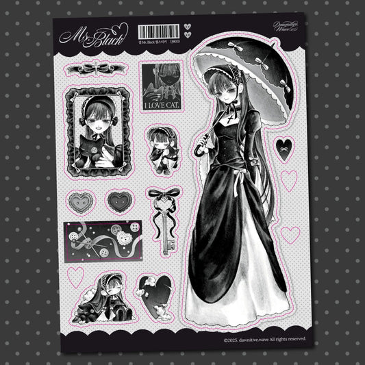 dawnitive.wave - Ms. Black Kiss-Cut Sticker