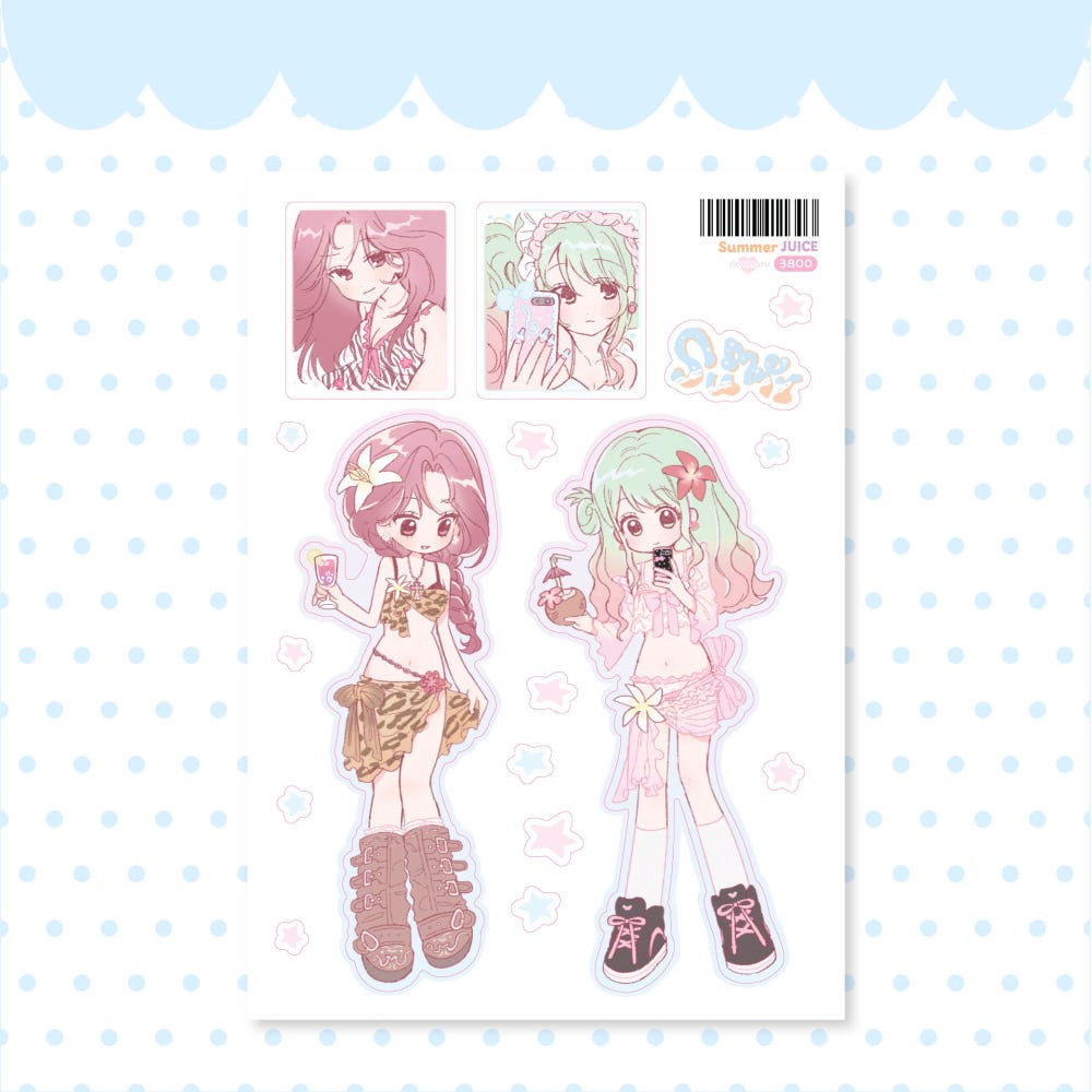ricomaru - summer juice sticker sheet