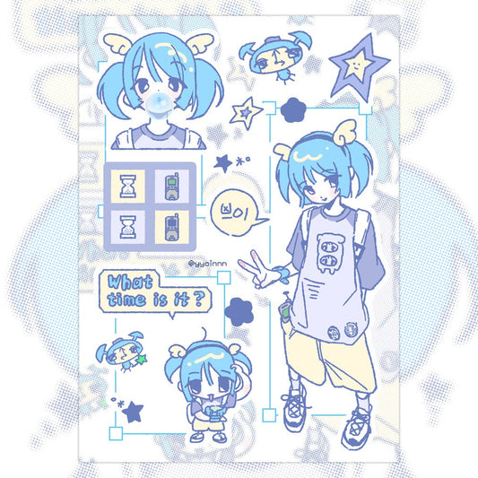 yyoinnn - what time sticker sheet