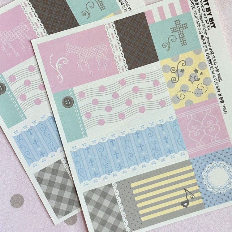Bit By Bit - Mini paper sticker pastel