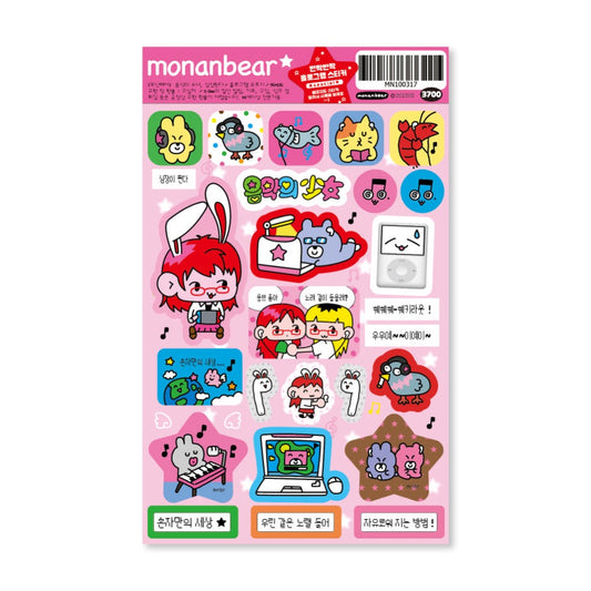 monanbear - music girl sticker