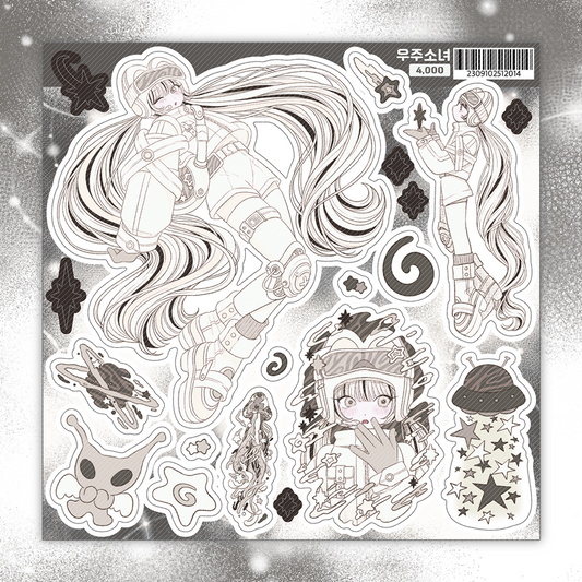 sinekeem - space girl sticker