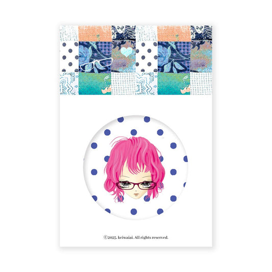 keiwaiai - pink girl pin button