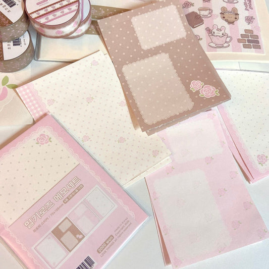 love things - milky rose memo sheet sticker