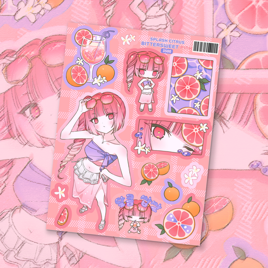 qzzling - splash citrus buttersweet pink sticker