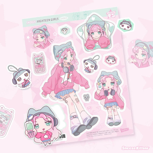 snooze kittens - high teen girls sticker