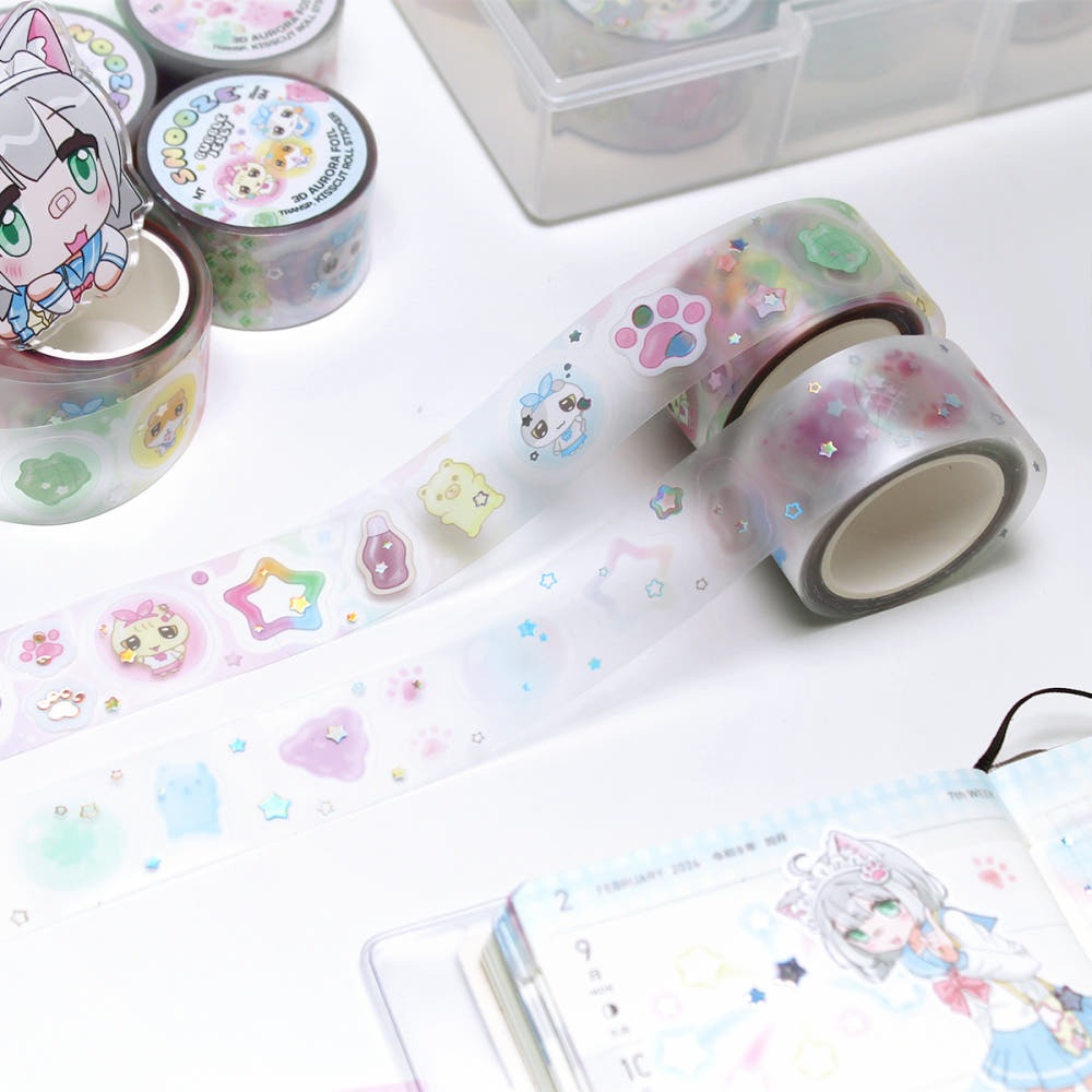 snooze kittens - bubble jelly kisscut tape