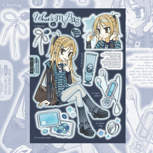 panamona girls - what's in my bag navy sticker