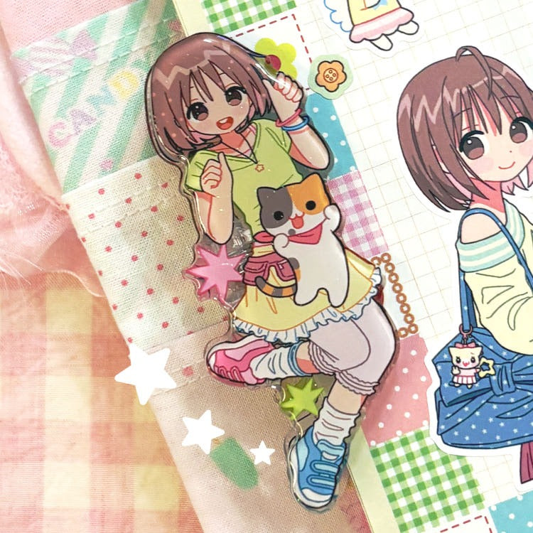 Guriming - colorful girl glitter epoxy clip