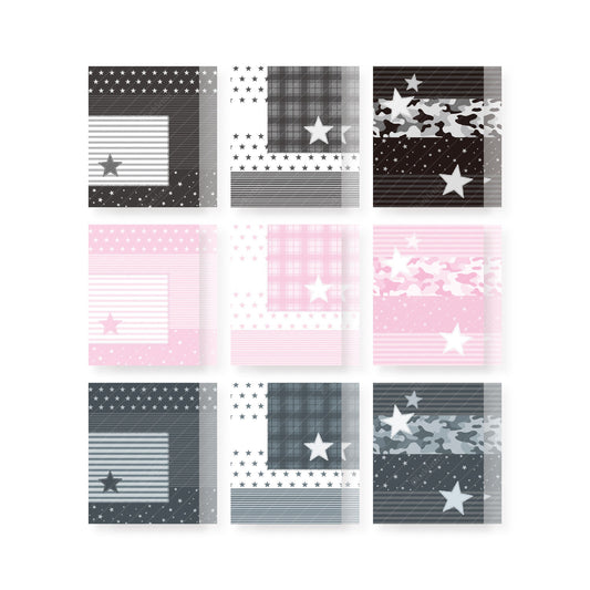 ♡ Blackletter - Patchwork square memo sheet sticker