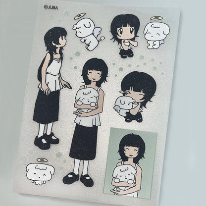 JUBA - Reunion Glitter Transparent Removable Sticker