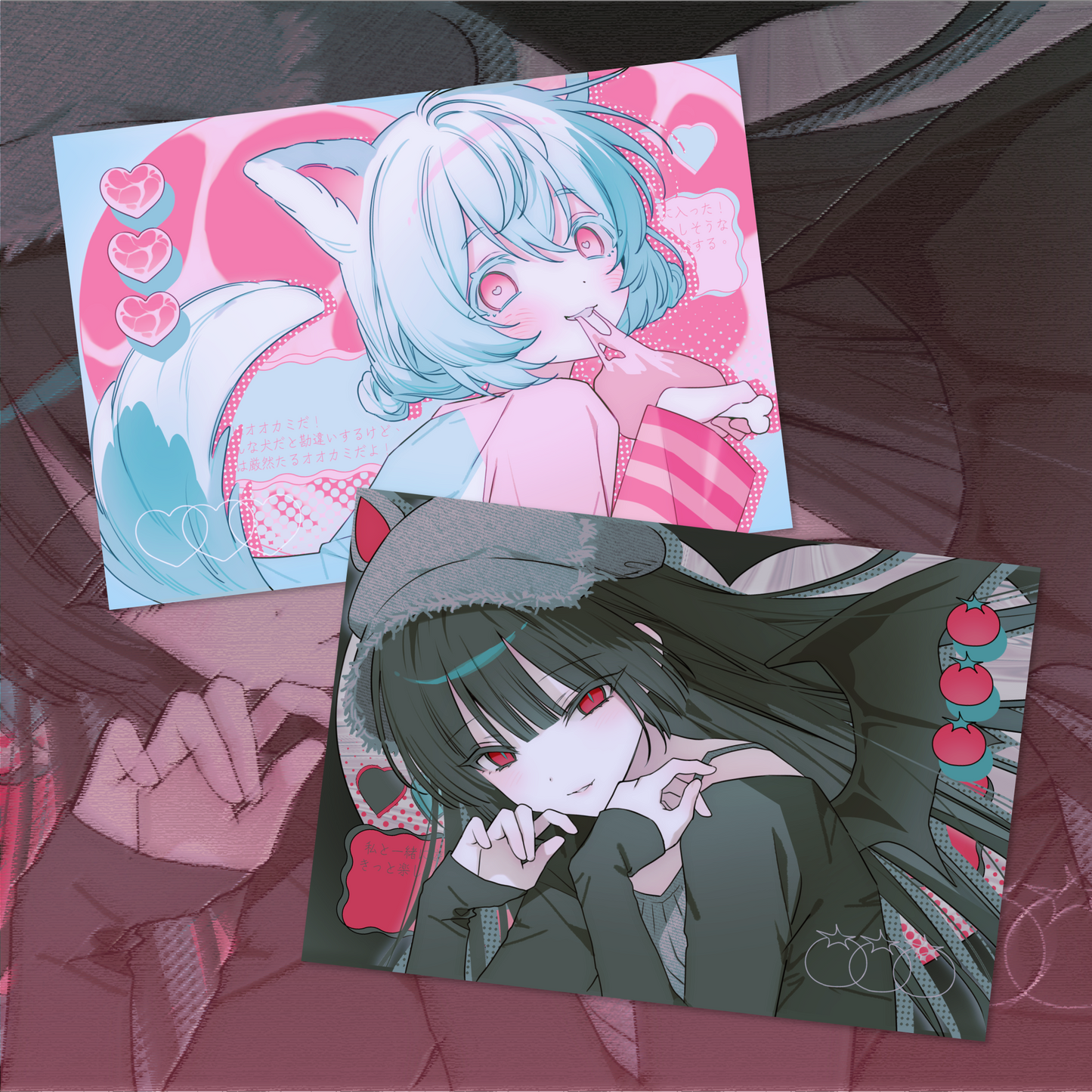qzzling - bat wolf postcard set