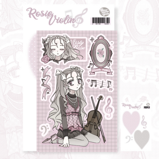 panamona girls - mini rosie violin sticker