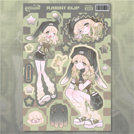 qzzling - rabbit clip sticker