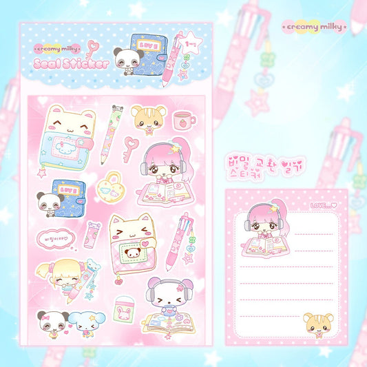 creamy milky - secret exchange diary sticker