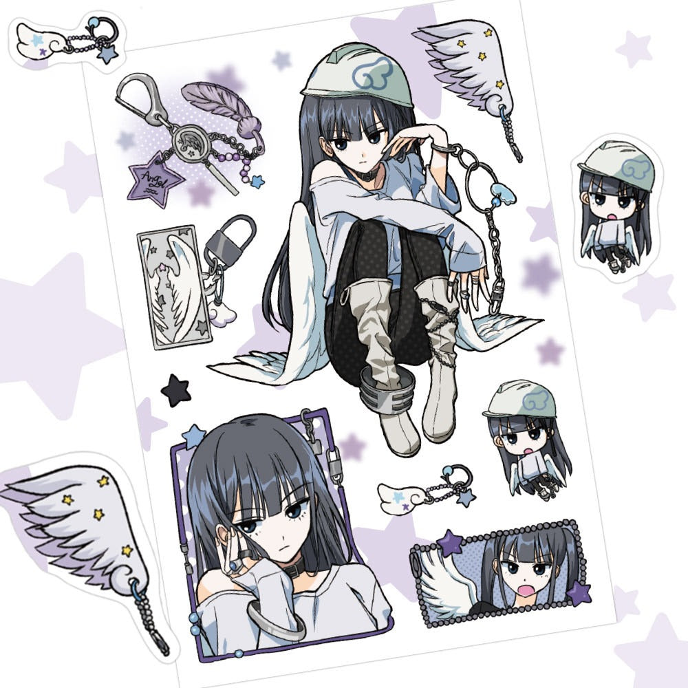 chuchuhae - keyring tenshi purple sticker