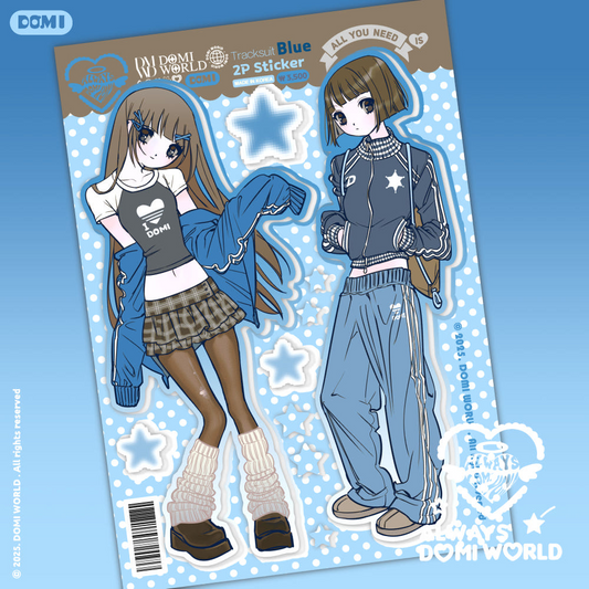 Domi world - tracksuit blue sticker