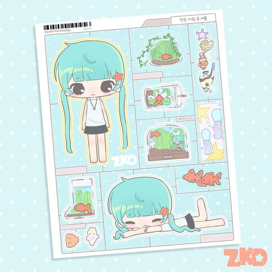 ZKD - small fish tank summer sticker