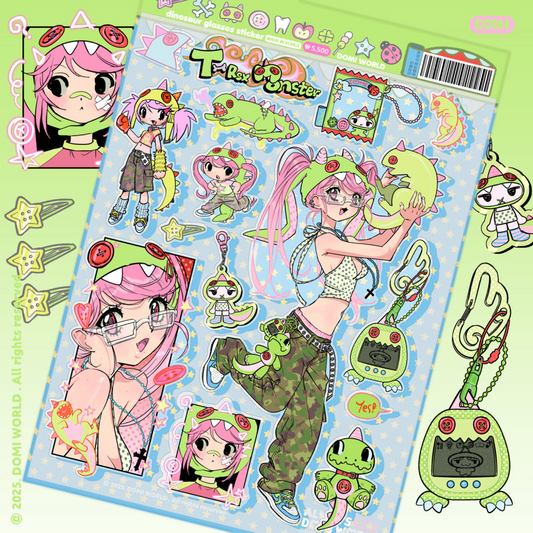 Domi world - dinosaur glasses sticker
