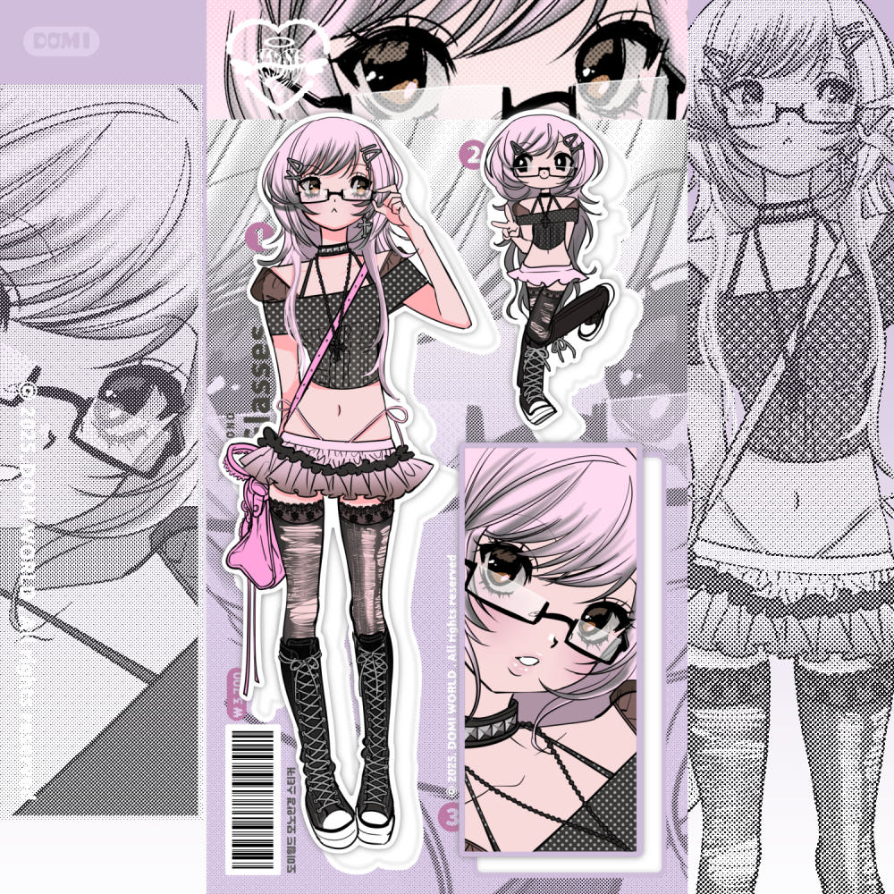 Domi world - mono glasses sticker