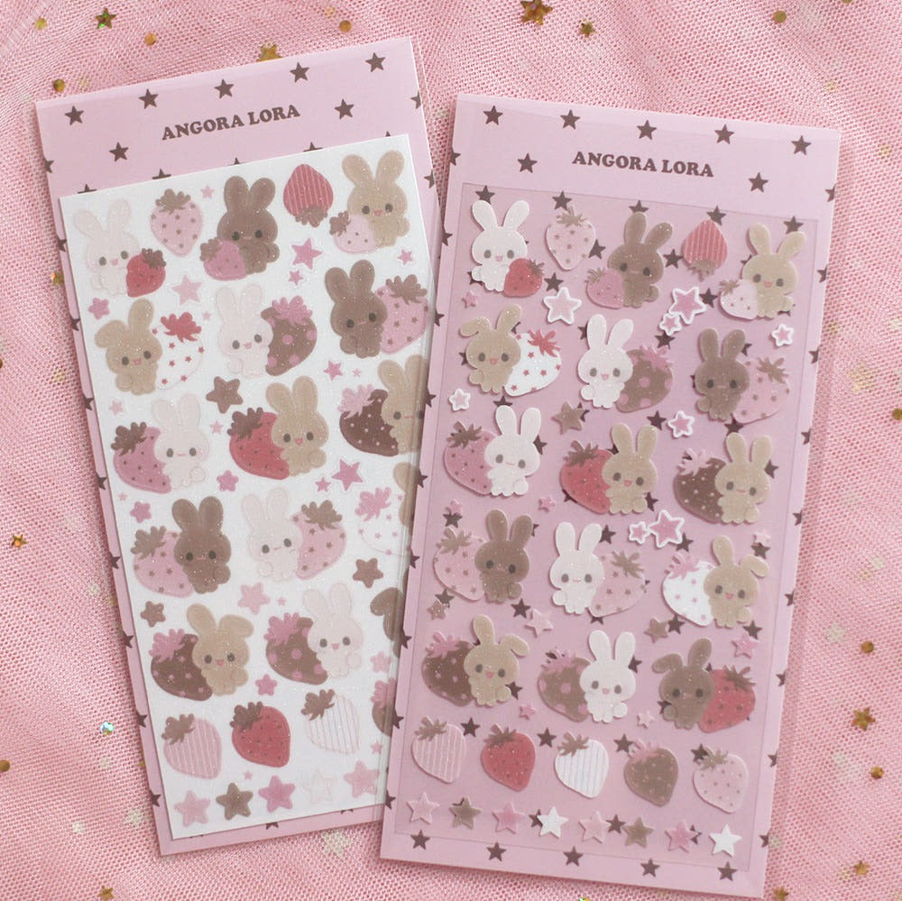angora lora - strawberry choco sheet sticker