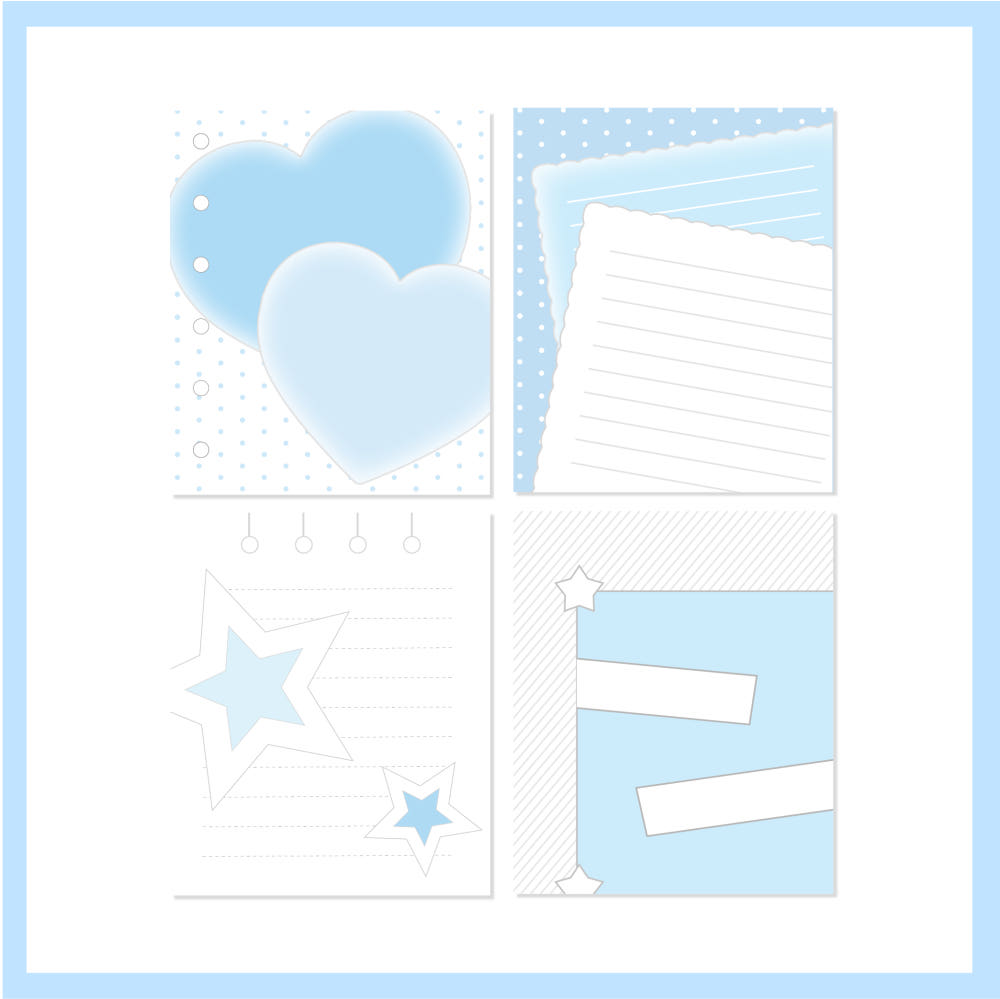loveallday - blue note memo sheet sticker