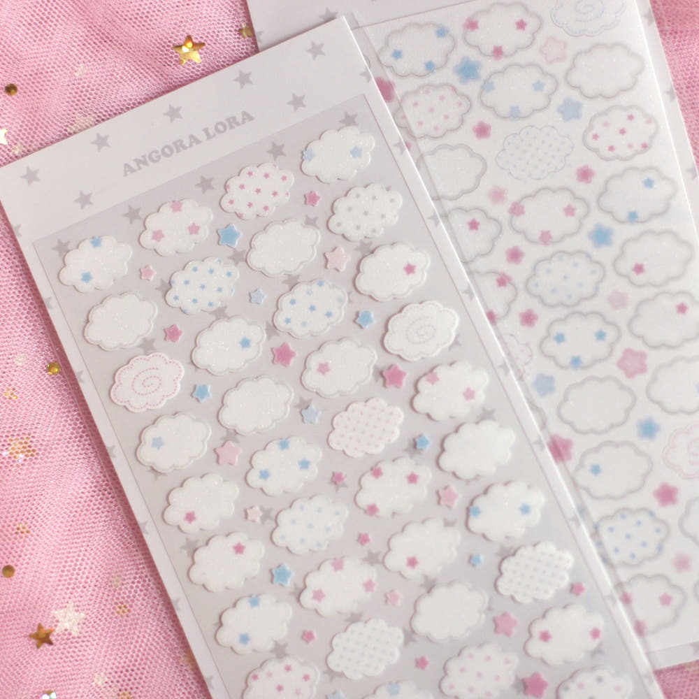 angora lora - cloud star sheet sticker