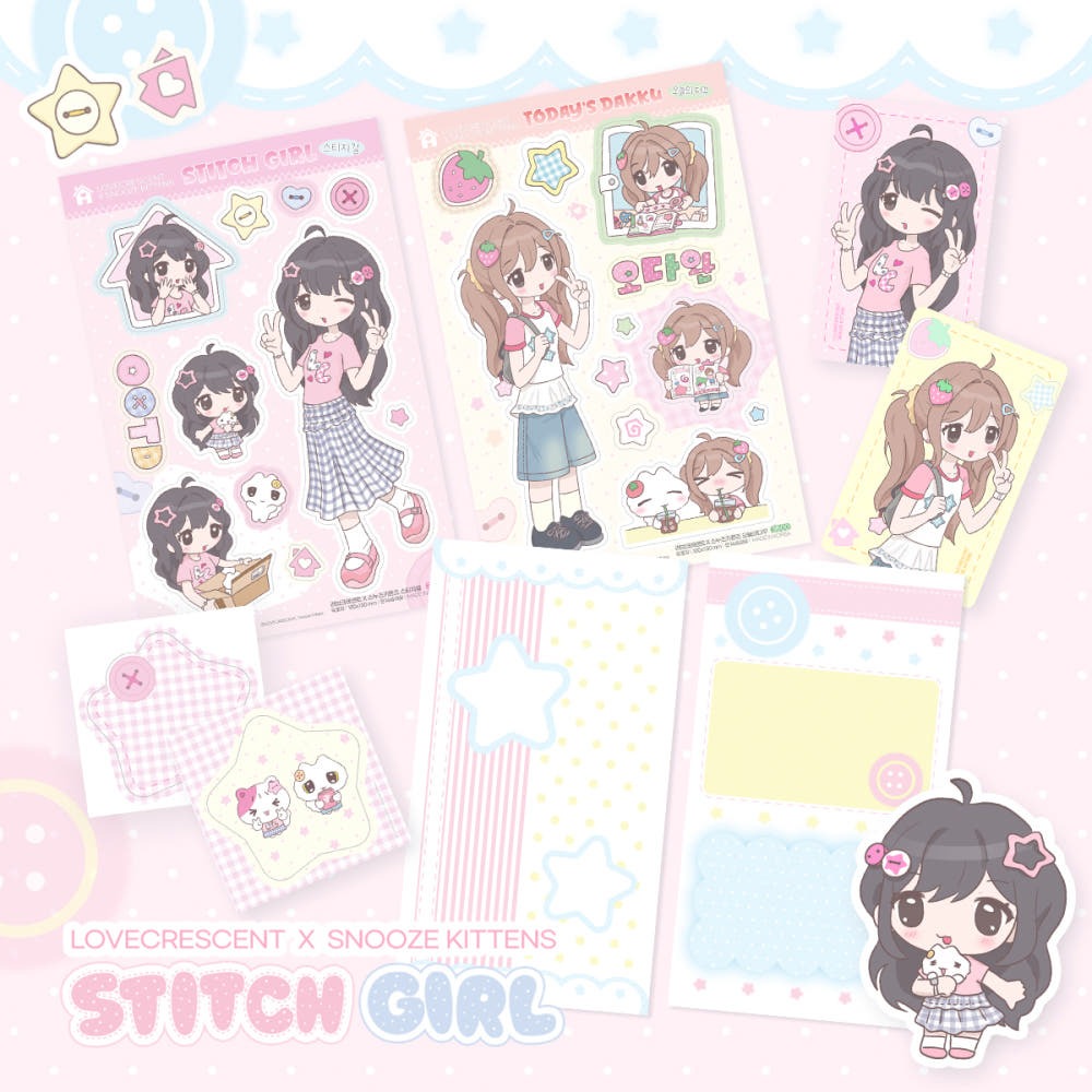 snooze kittens x love crescent - stitch girl pack