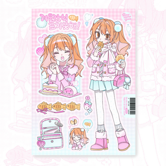 panamona girls - winter snack sticker