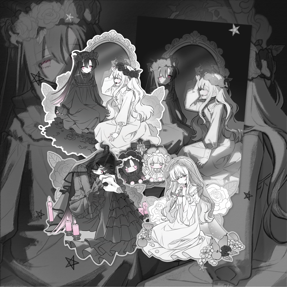 qzzling - black magic die cut sticker set